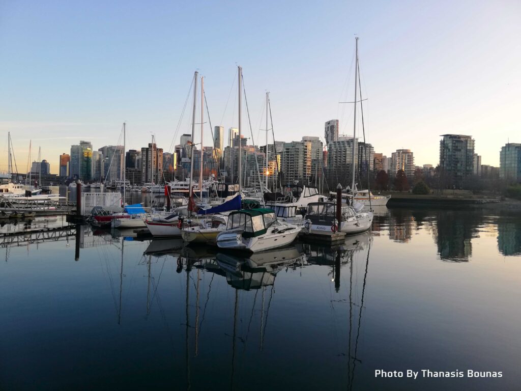 Two very beautiful spots that you will enjoy if you visit Vancouver are Western Pacific Marine and the Vancouver Rowing Club marina - Photo By Thanasis Bounas