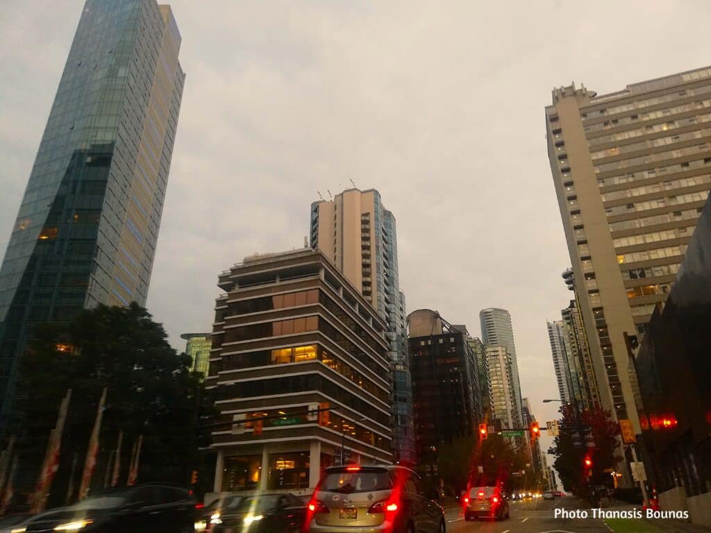 Glass and Silence The Modern Pulse of Downtown Vancouver Photo Thanasis Bounas