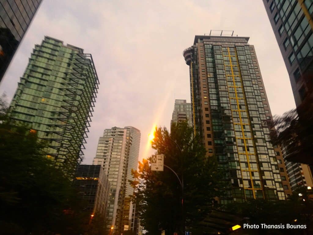 Glass and Silence The Modern Pulse of Downtown Vancouver Photo Thanasis Bounas