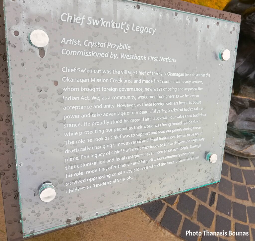 Chief Sʷknc̓ut (swkn̓cut) in Kelowna A Monument of Reconciliation on the Waterfront - Photo By Thanasis Bounas