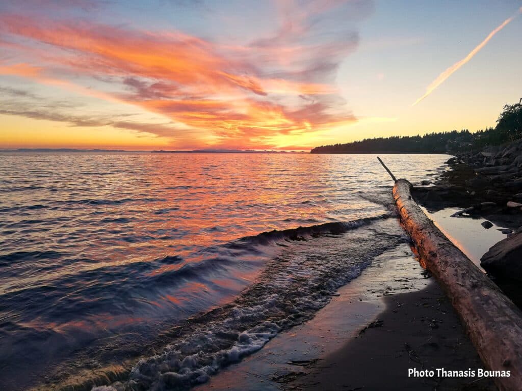 Sunset Serenity at White Rock Beach A Golden Hour by the Sea - Photo By Thanasis Bounas