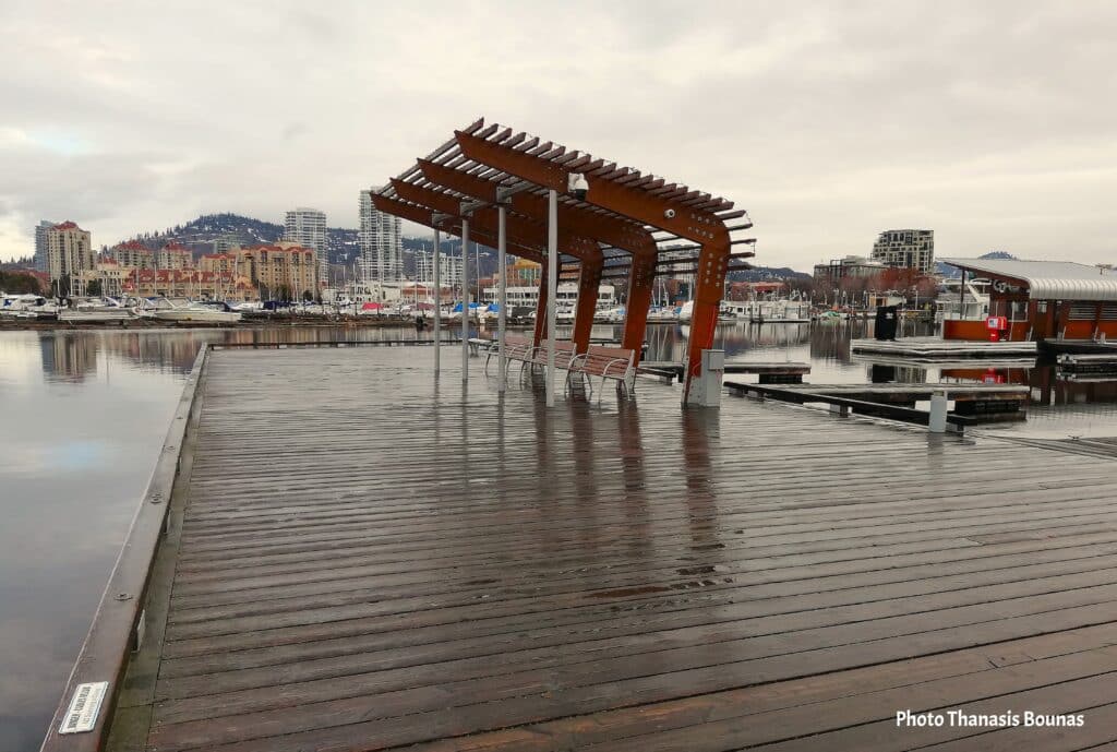 Winter Stillness on Kelowna's Marina Pier - Photo Thanasis Bounas